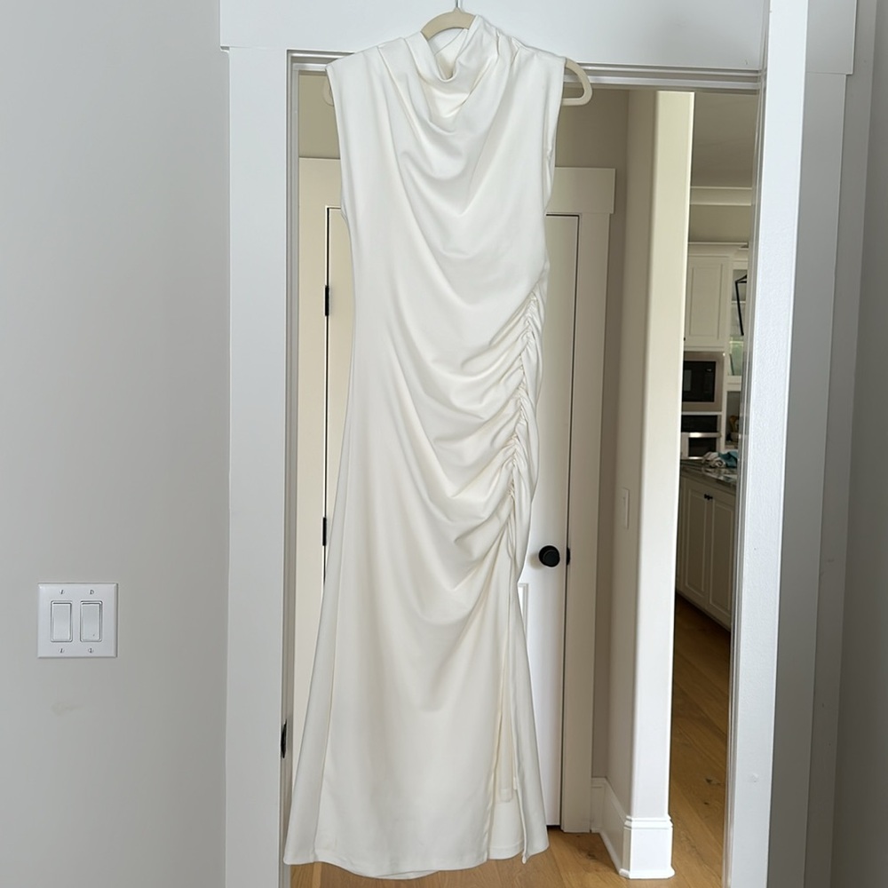Anthropologie ivory midi dress